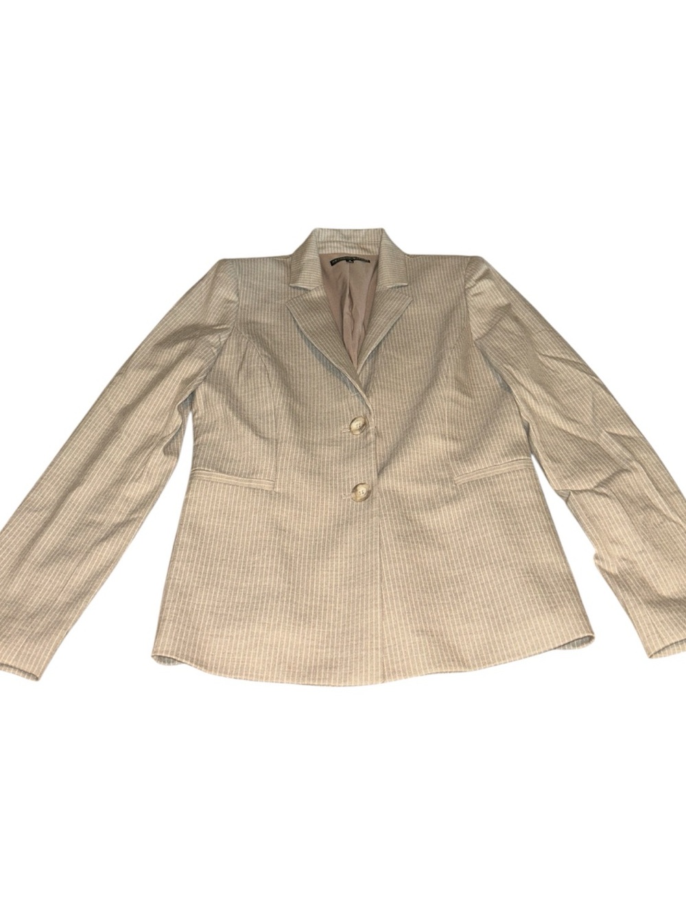 ANTONIO MELANI Beige Pinstripe Two-Button Blazer Size 6